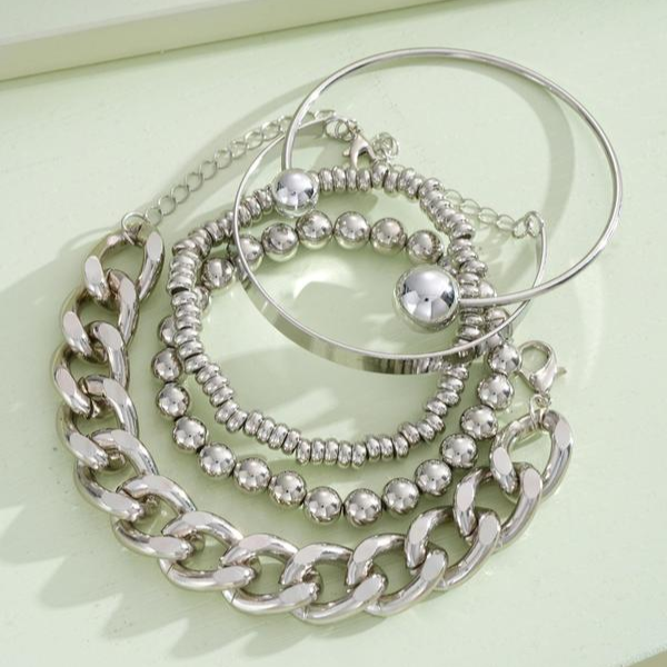 SET OF 5 CHUNKY STACKABLE BRACELETS