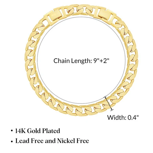 Set of 2 Chunky 14k Gold Link Anklets