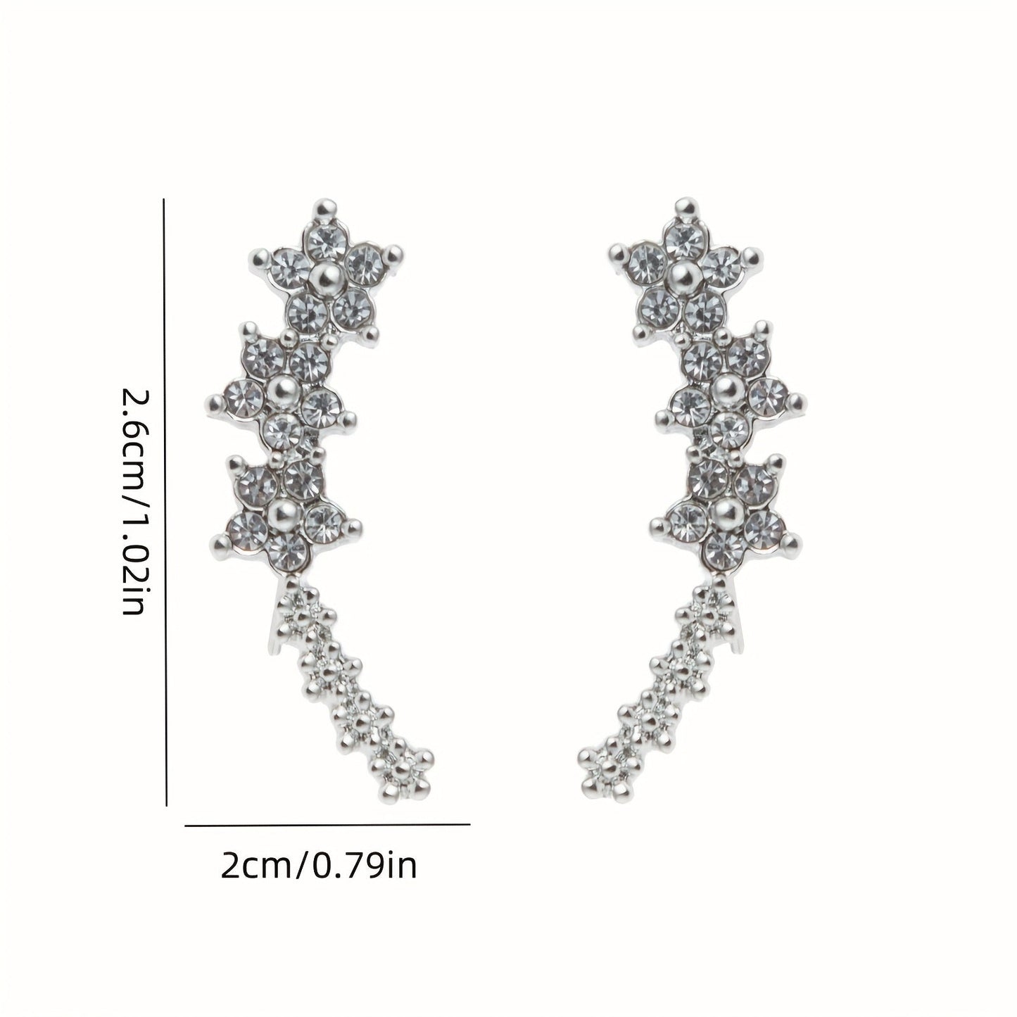 Elegant Floral Rhinestone Earrings