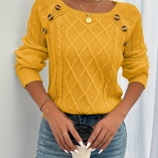 Isolde | Knit Sweater with Button Accents