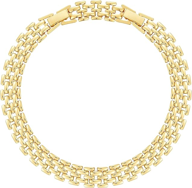 Set of 2 Chunky 14k Gold Link Anklets