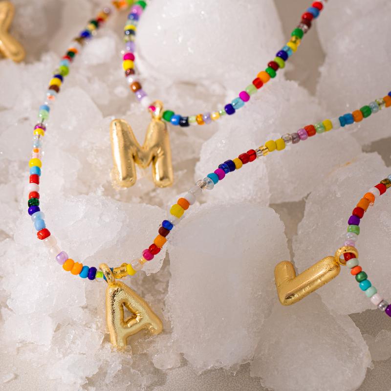 Vibrant Alphabet Pendant Necklace