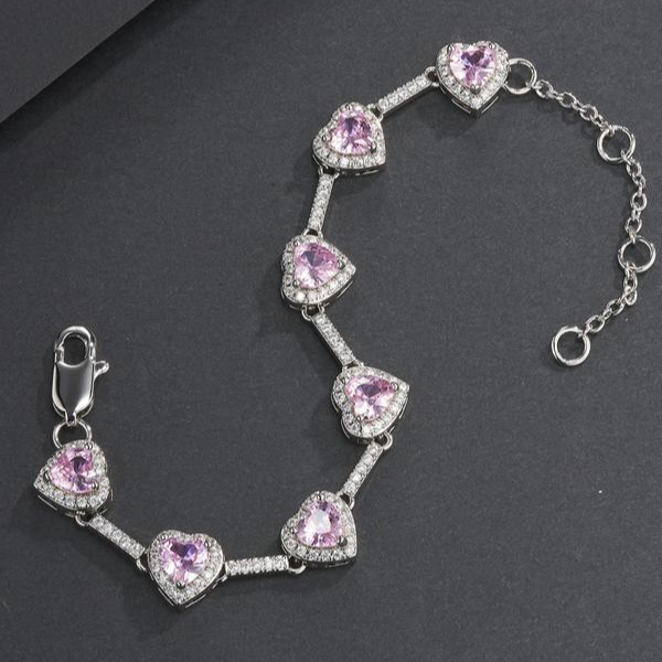 Heart-Shaped Pink Anklet