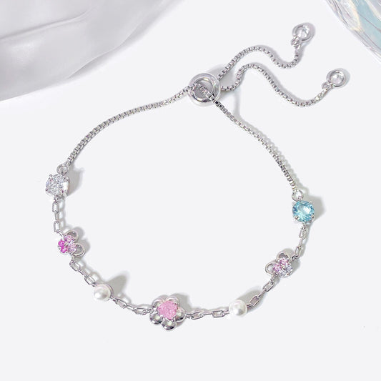 Pearl Chain Crystal Bracelet