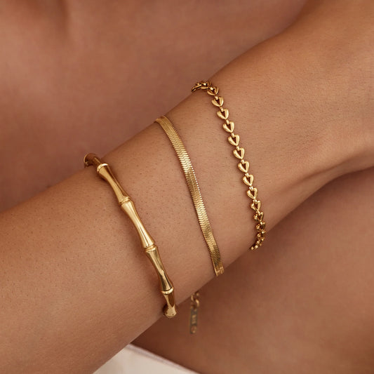 Bamboo Gold Cuff Bracelet