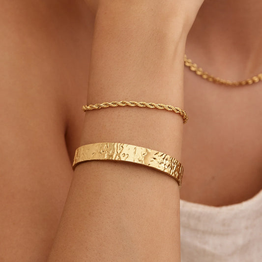 Chunky Textured Cuff Bracelet