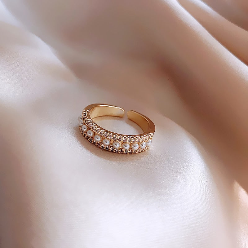 Opulent Pearl and Gold Ring