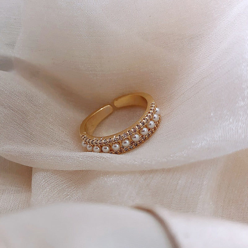 Opulent Pearl and Gold Ring