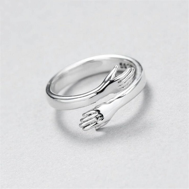 Adjustable Silver Cuddle Ring for a Perfect Fit