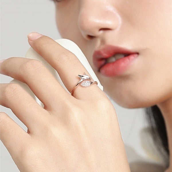 Rose Gold Silver Fox Ring