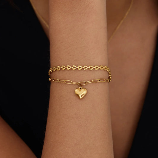 Paperclip Heart Charm Bracelet