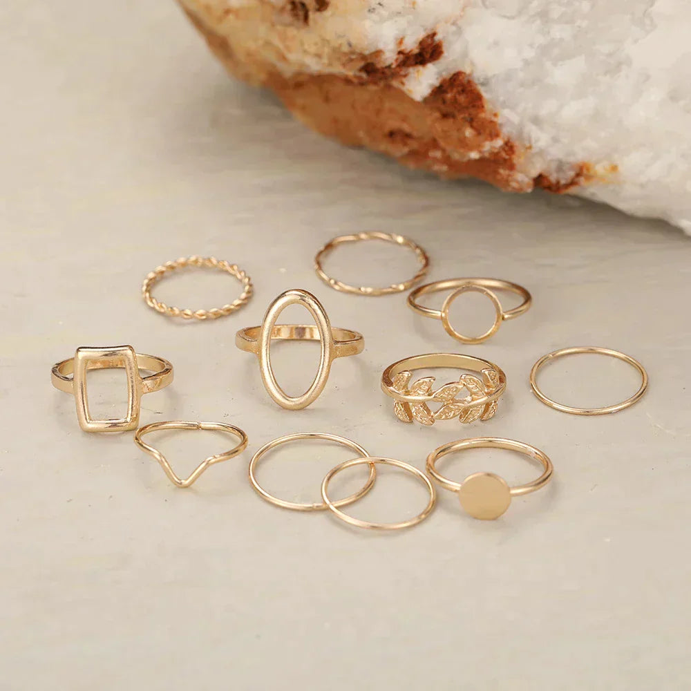 Set of 11 Vintage Silver Rings