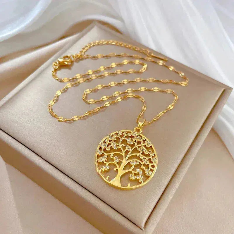 GOLD ROOTS OF LIFE PENDANT NECKLACE