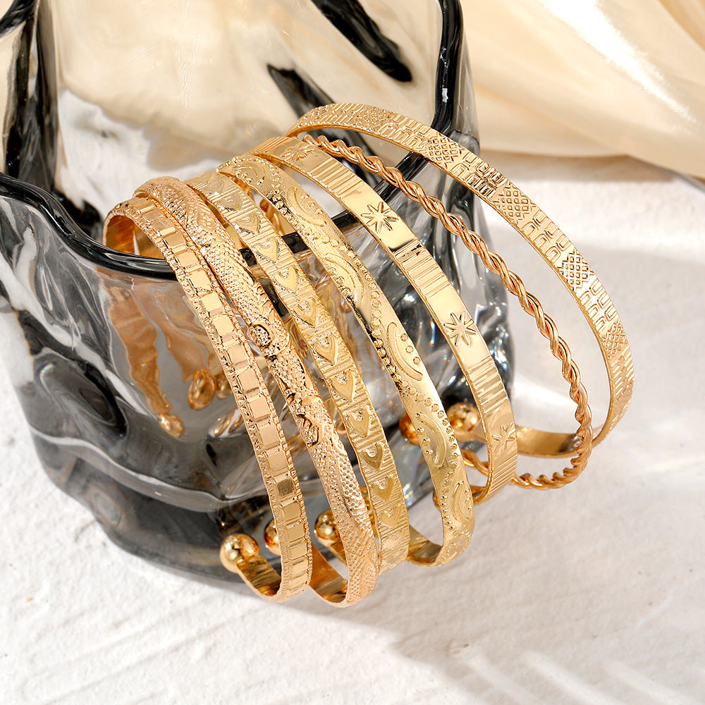 Set of 7 Adjustable Textured Cuffs