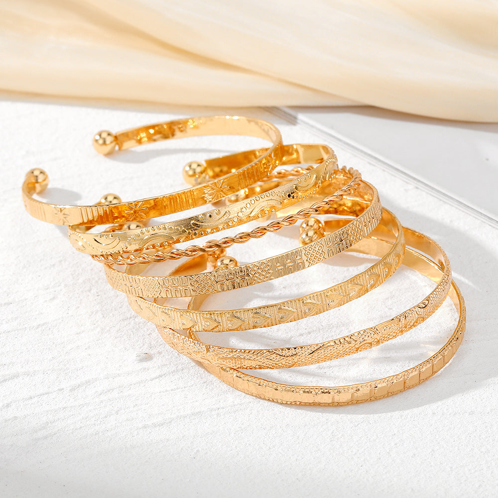 Set of 7 Adjustable Textured Cuffs