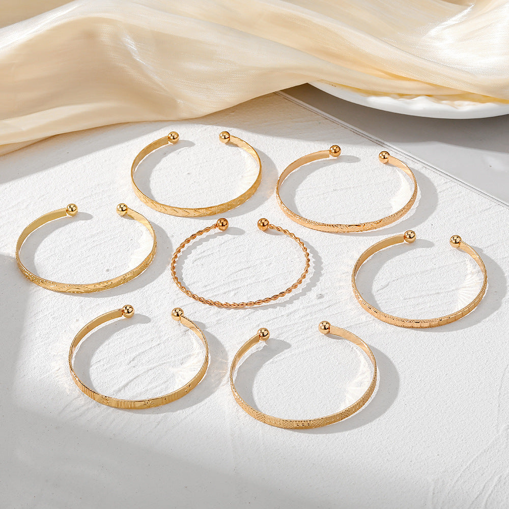 Set of 7 Adjustable Textured Cuffs
