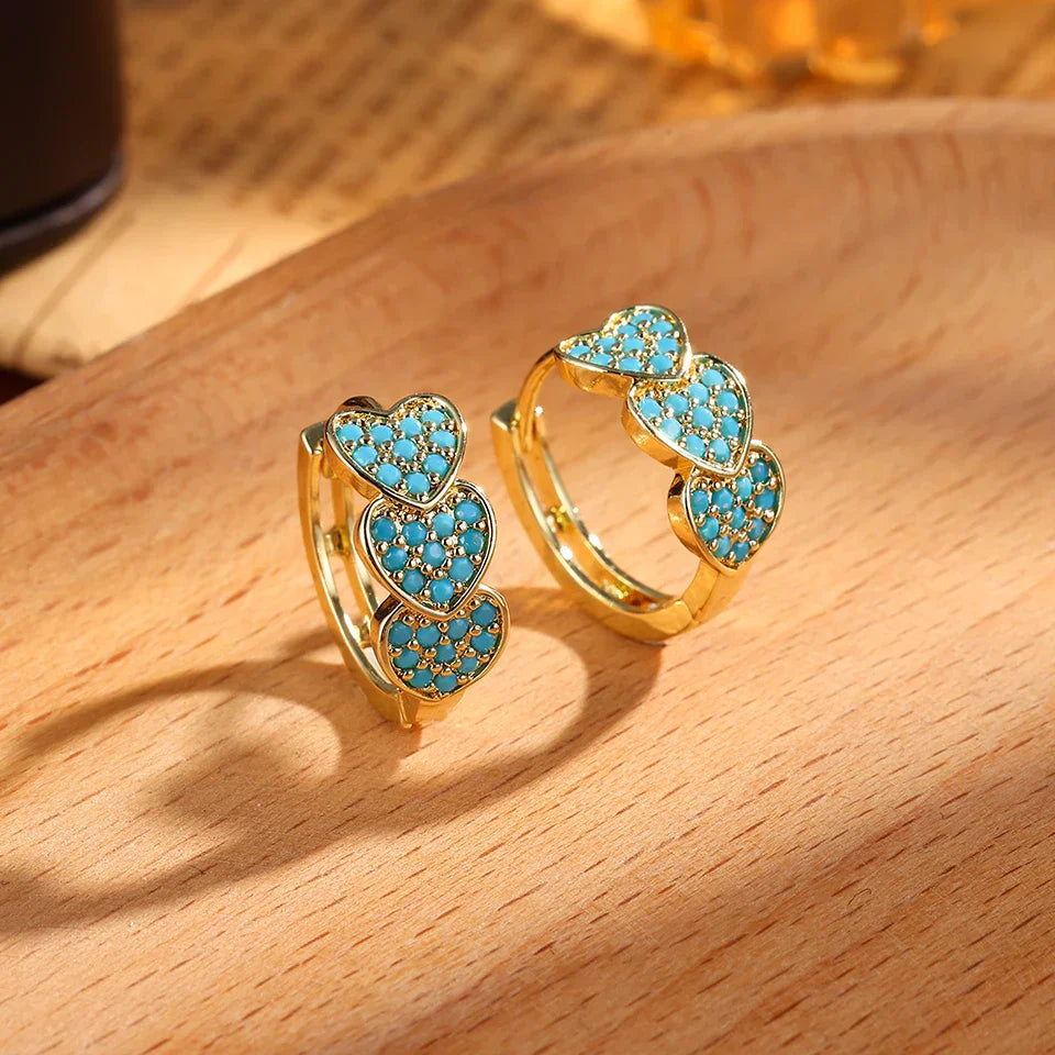 Ulrica – Turquoise Hoop Earrings