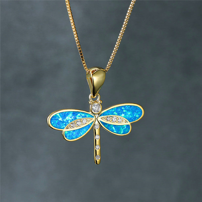 GOLD DRAGONFLY NECKLACE