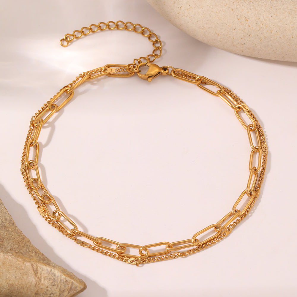 Set of 2 Delicate Chain Anklets