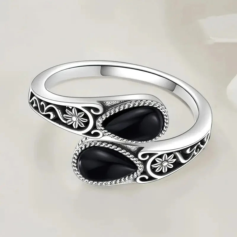 Graceful Moonstone Floral Ring