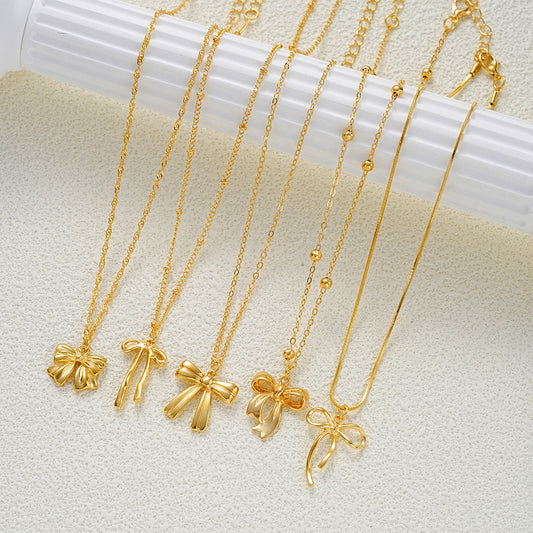 5pc Bow Charm Jewellery Set