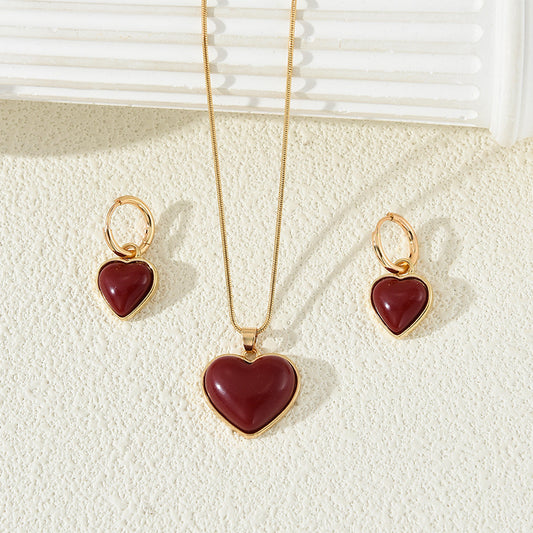 3pc Red Heart Necklace