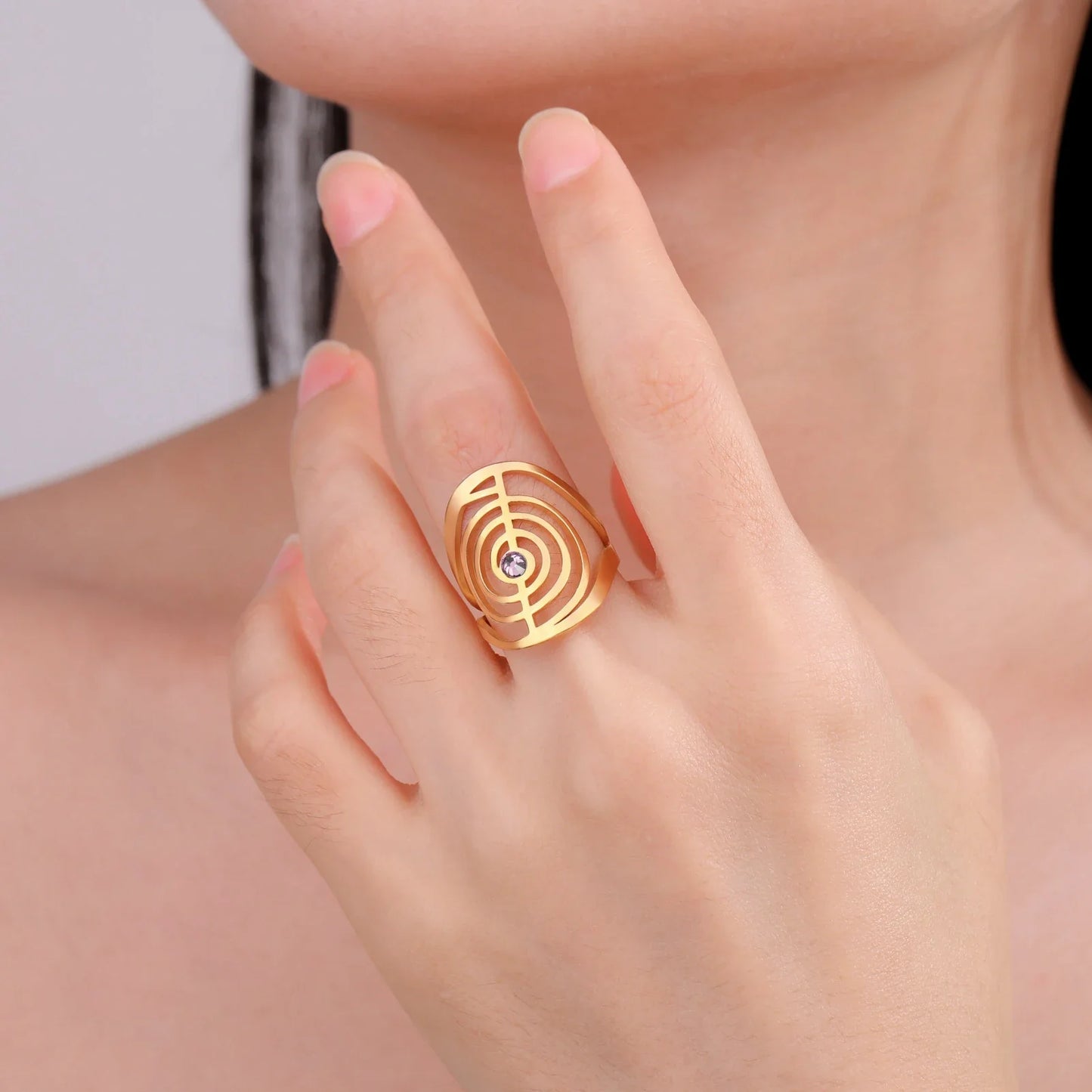 Twisted Gemstone Ring
