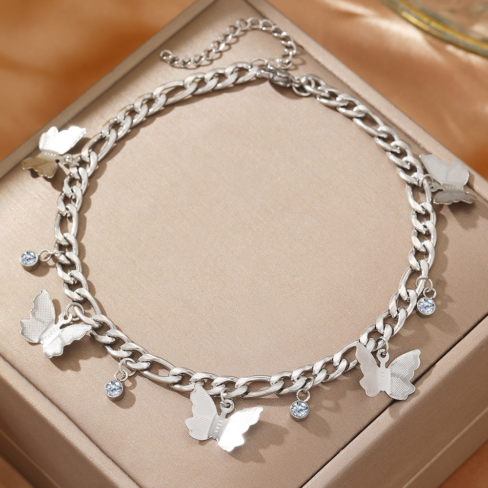 Butterfly Pendant Chain Anklet