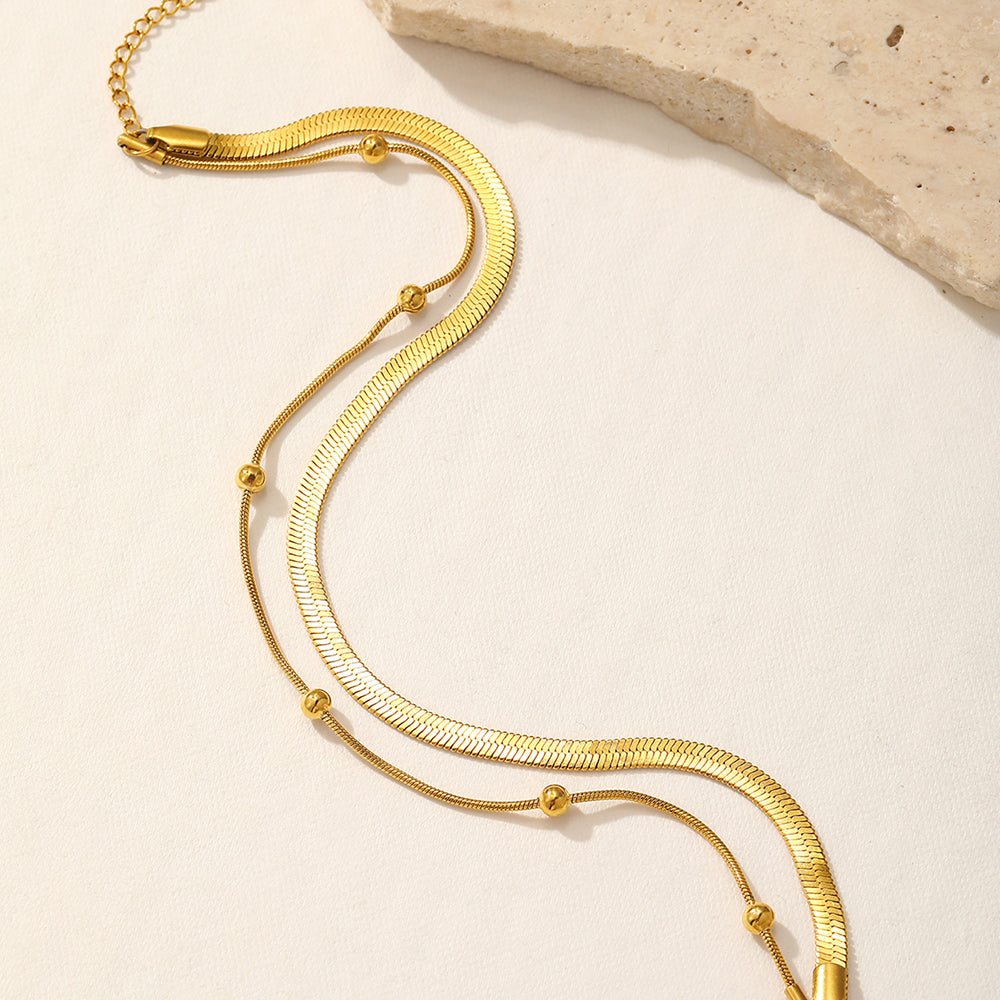 Set of 2 Elegant Gold Layered Anklets