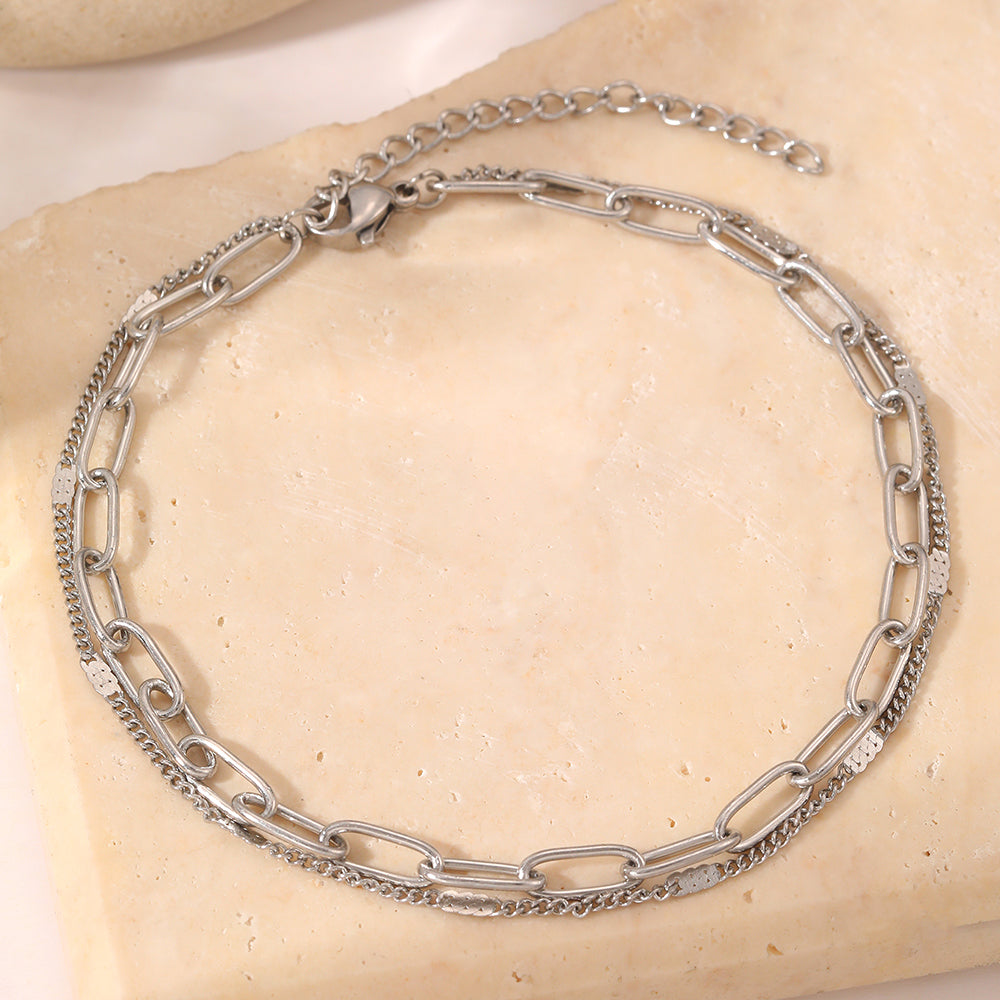 Set of 2 Delicate Chain Anklets