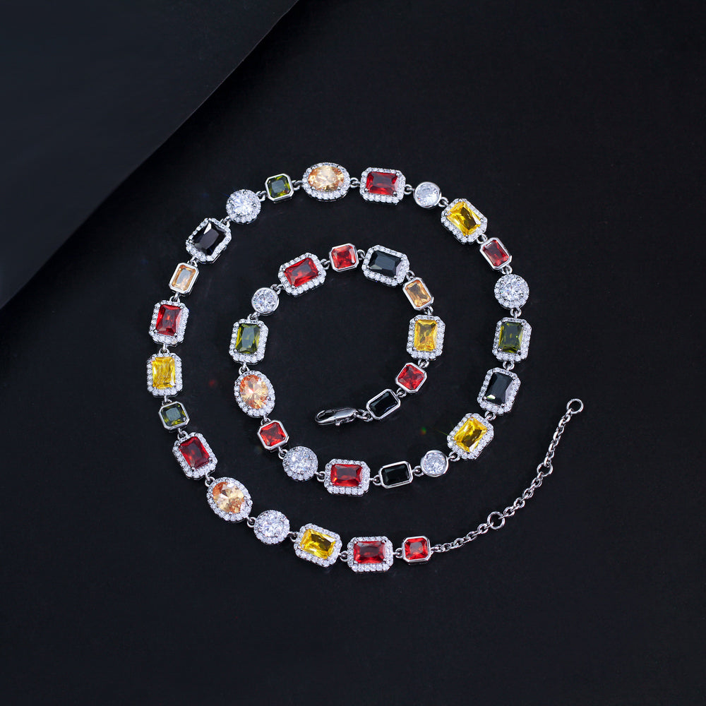 Colorful Gemstone Statement Necklace