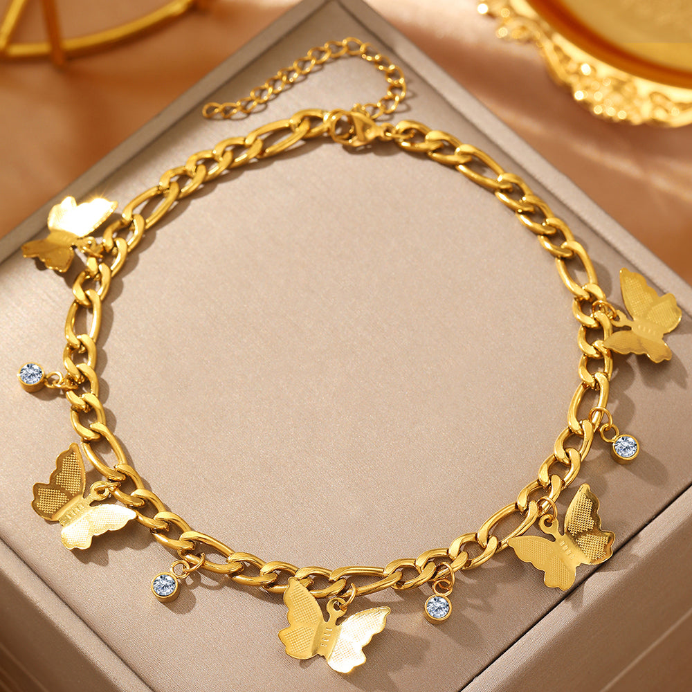 Butterfly Pendant Chain Anklet