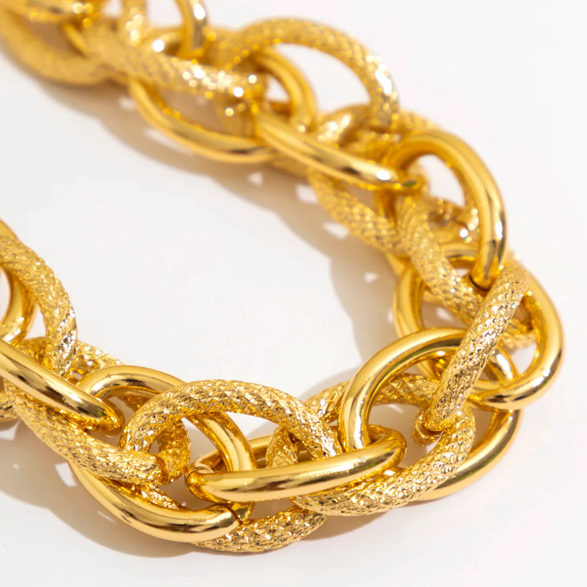 Chunky Woven Dual Chain Bracelet and Necklace Set
