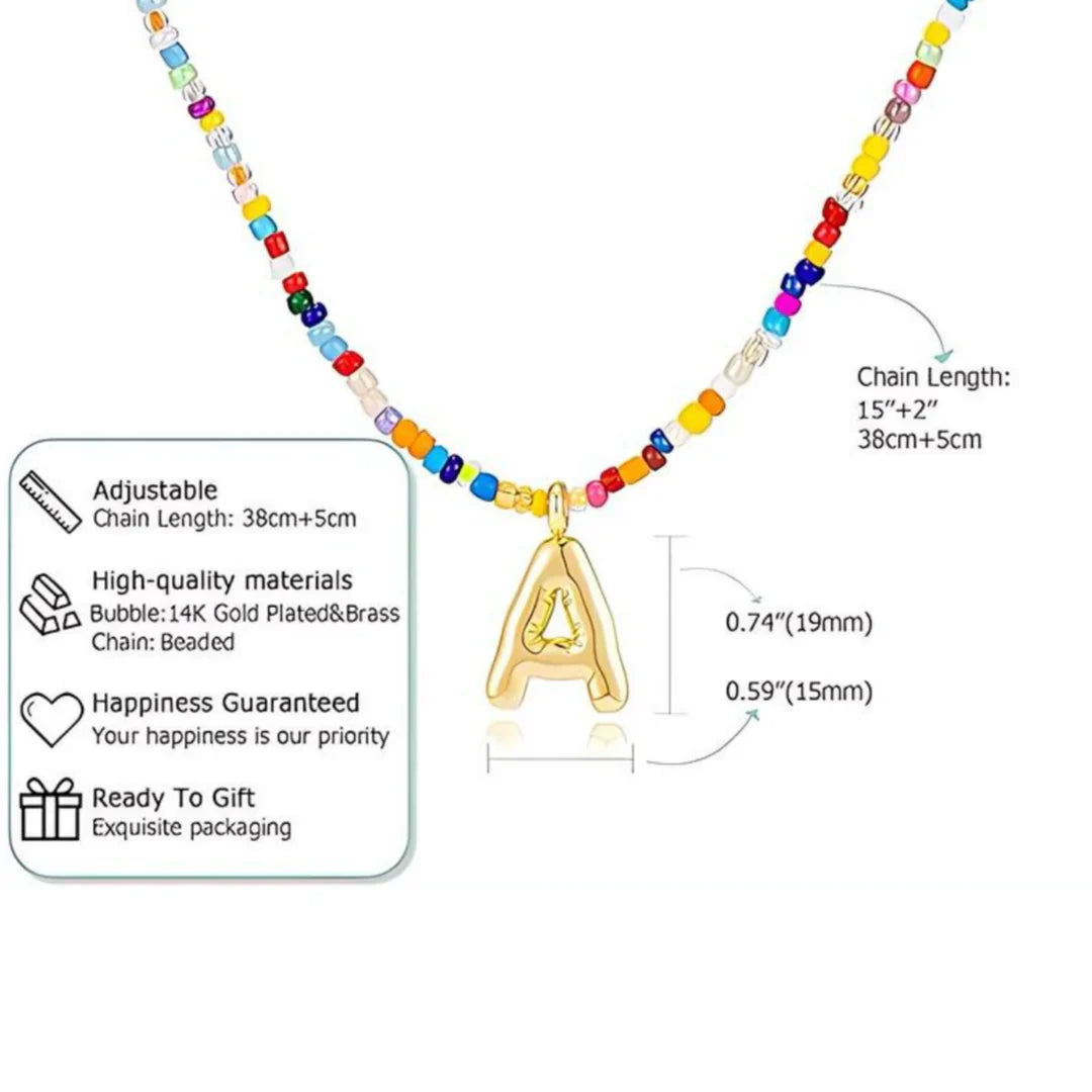 Vibrant Alphabet Pendant Necklace