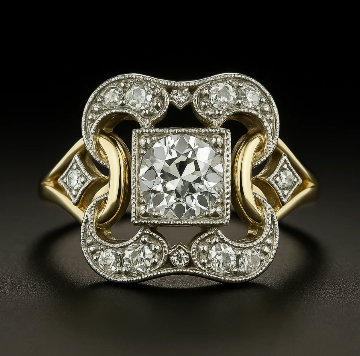 Timeless Gold Ring Adorned with Vintage Zirconia