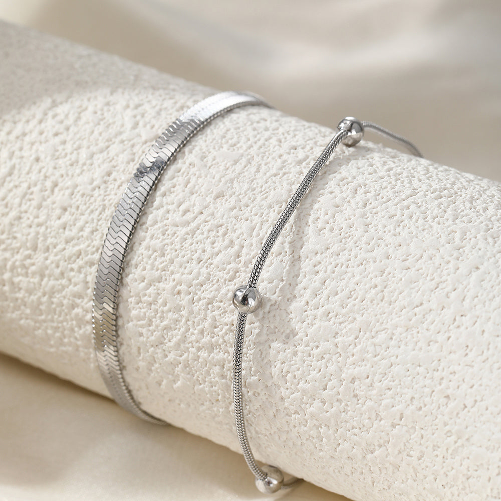 Set of 2 Elegant Gold Layered Anklets
