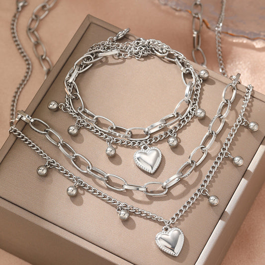 Stainless Steel Heart Jewellery Set