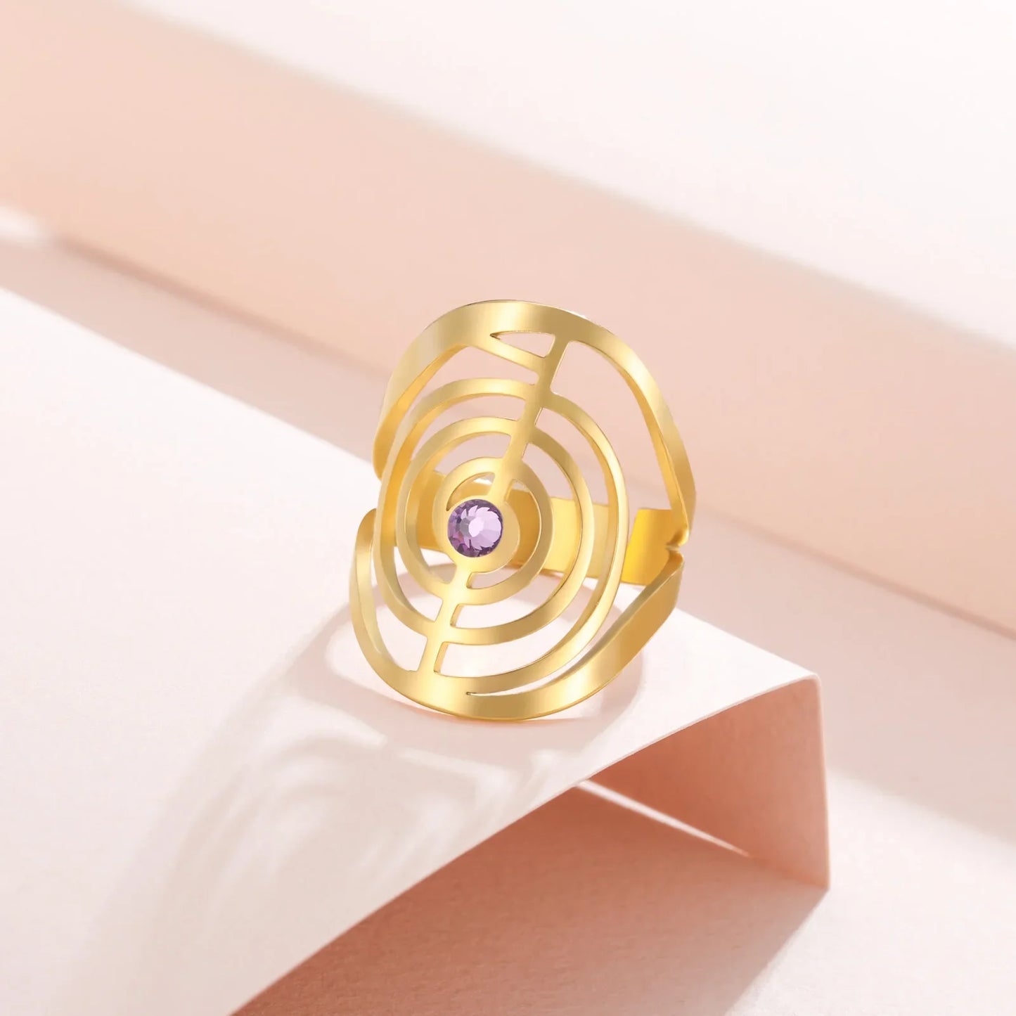 Twisted Gemstone Ring