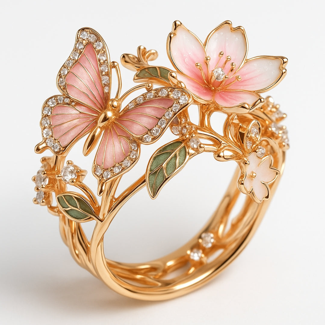 Radiant Butterfly Zirconia Ring