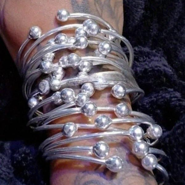 Set of Ball Bangle Bracelets