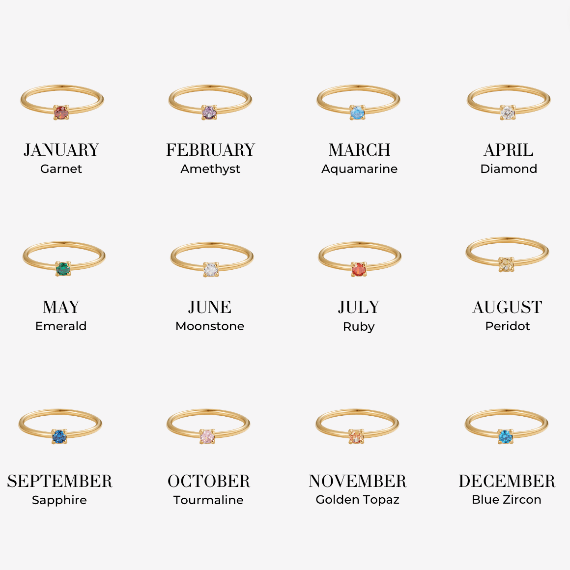 Distinctive Birthstone Rings