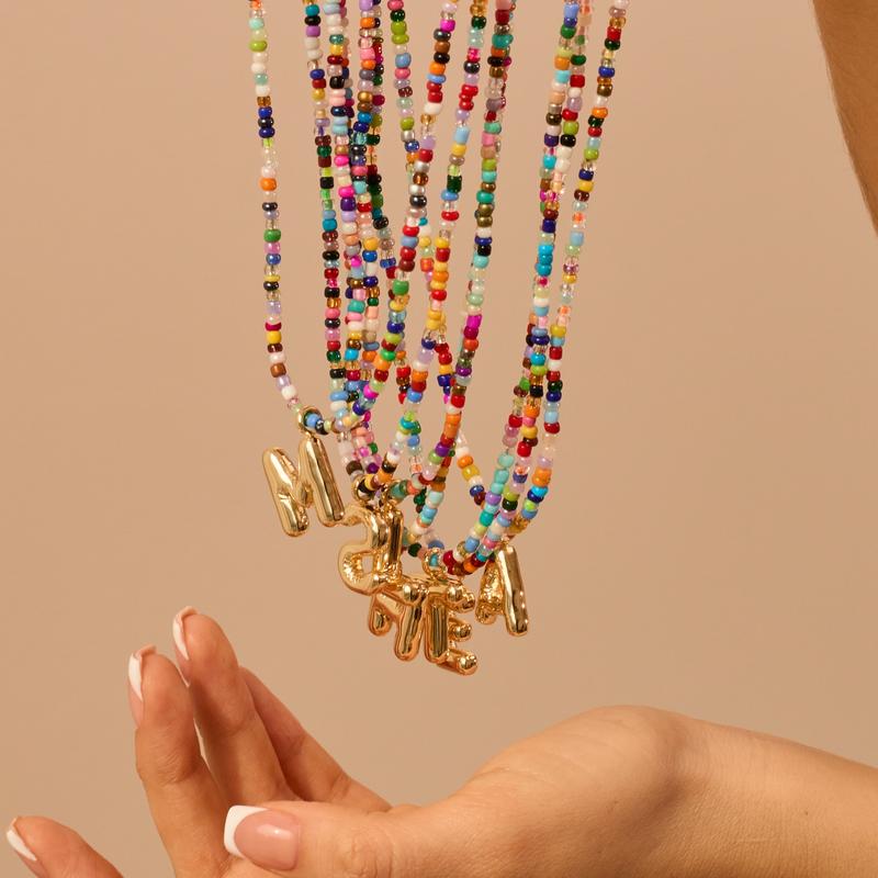 Vibrant Alphabet Pendant Necklace
