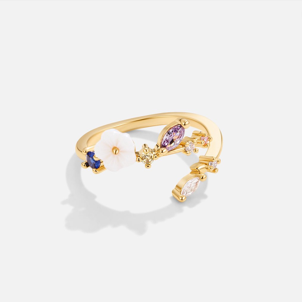 Joyful Gold Blossom Rings