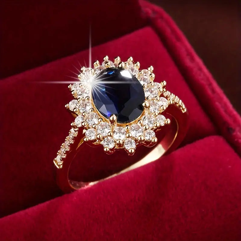 ELARA SAPPHIRA GOLD RING
