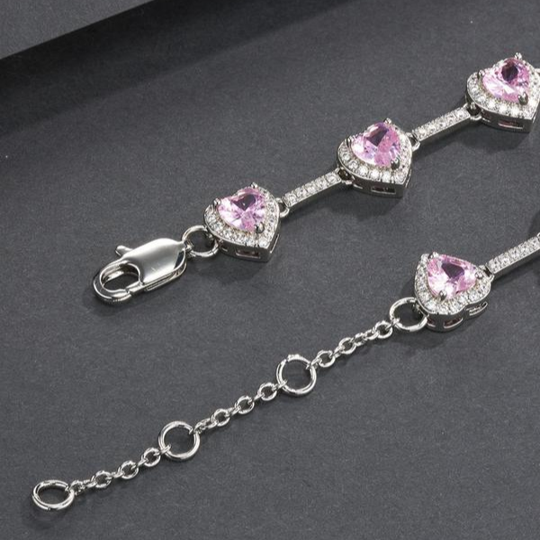 Heart-Shaped Pink Anklet