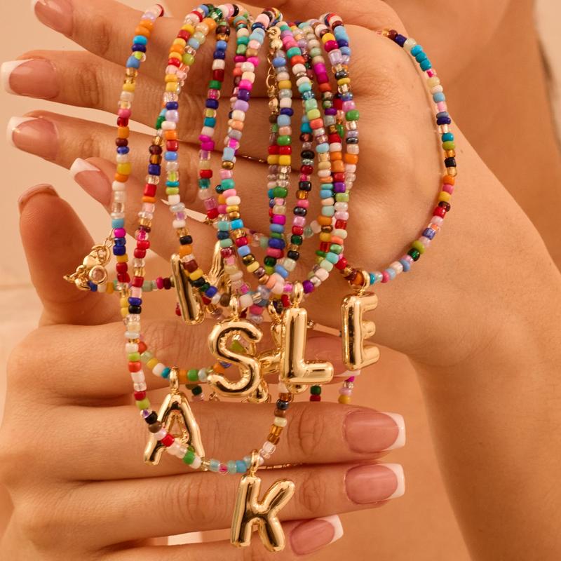 Vibrant Alphabet Pendant Necklace