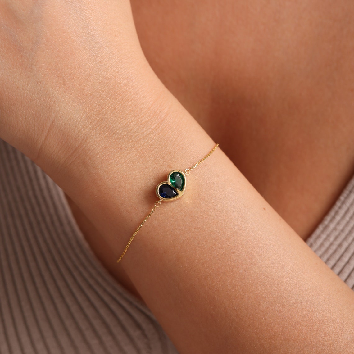 Eternal Birthstone Heart Necklace and Bracelet Set