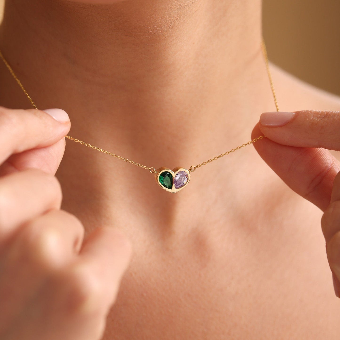 Eternal Birthstone Heart Necklace and Bracelet Set