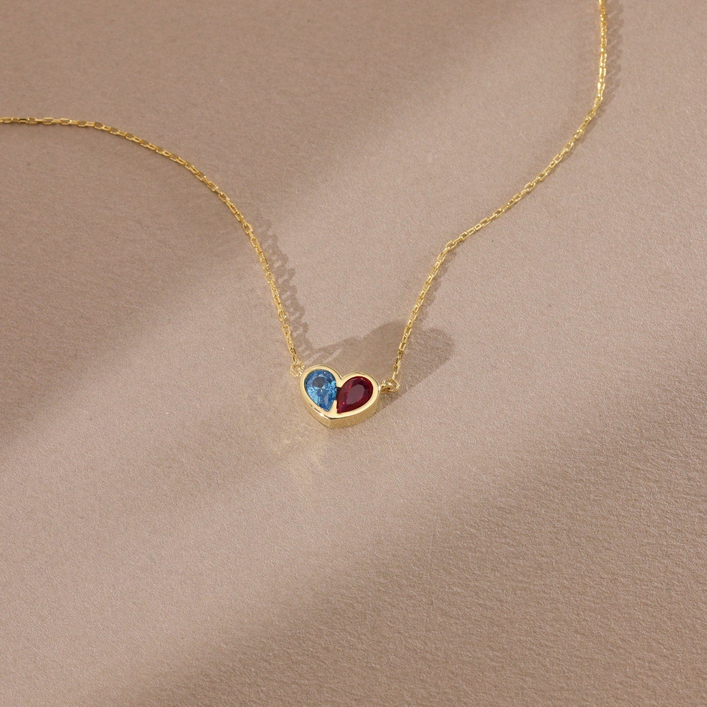Eternal Birthstone Heart Necklace and Bracelet Set