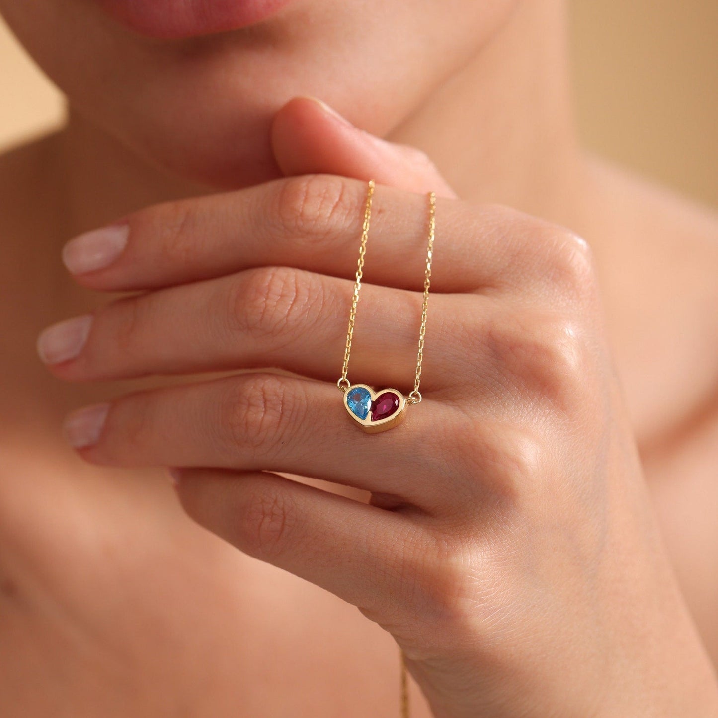 Eternal Birthstone Heart Necklace and Bracelet Set